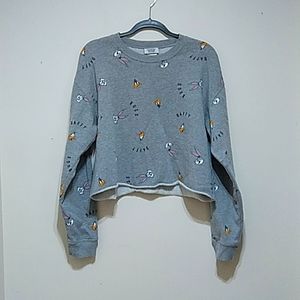 Looney Tunes Bugs Bunny Daffy Duck Crop Sweatshirt